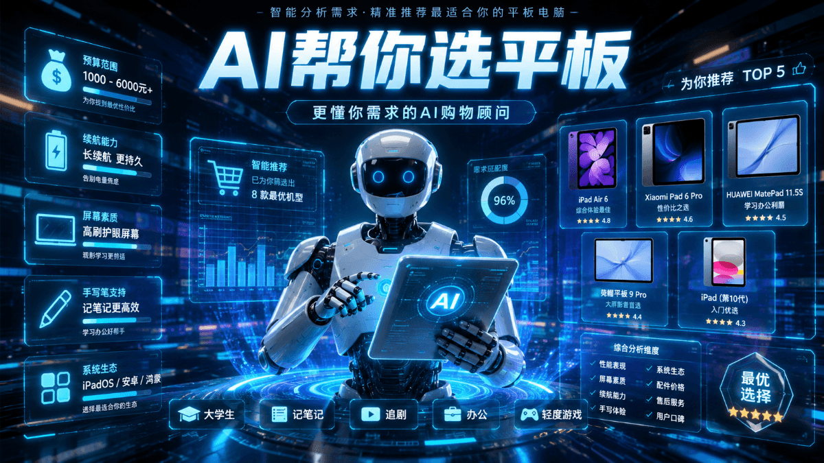 让AI帮你选平板电脑:2026平板选购指南+万能提示词