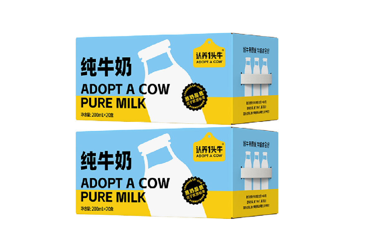 认养一头牛纯牛奶200ml*20盒*2箱全脂牛奶整箱
